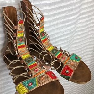 Colorful ankle sandals